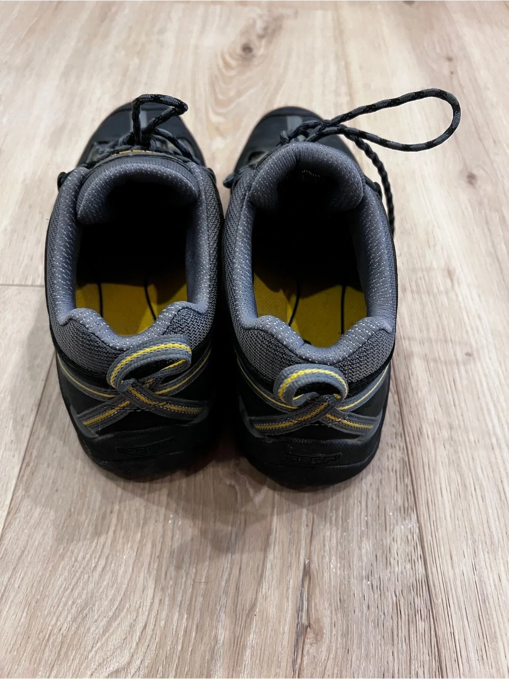 Keen Black & Gray Trail Shoes with Yellow Accents